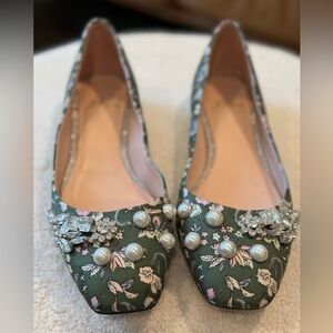 J crew floral studded flats, size 7